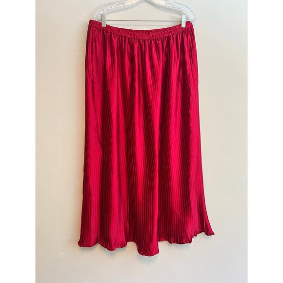 Flint & Moss Pleated Slip Maxi Skirt Size: XL Gorgeous Rose Pink Color - Picture 3 of 5